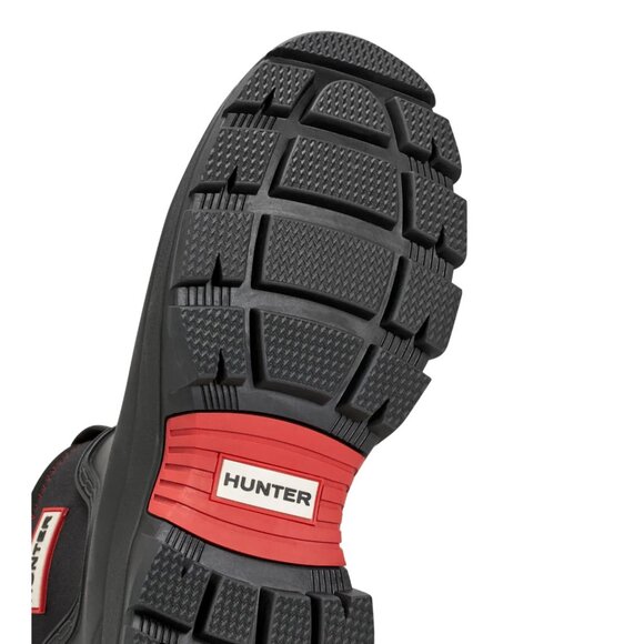 Hunter Women's Eloise Lug Sole Waterproof Neoprene Rain Booties in Black - Picture 3 of 7